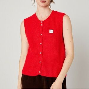 American Vintage Wool Cardigan East in Red